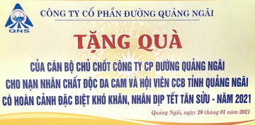 Hội Cựu chiến binh QNS tổ chức trao quà cho các nạn nhân da cam và cựu chiến binh có hoàn cảnh đặc biệt khó khăn tỉnh Quảng Ngãi nhân dịp Tết Nguyên đán Tân Sửu năm 2021