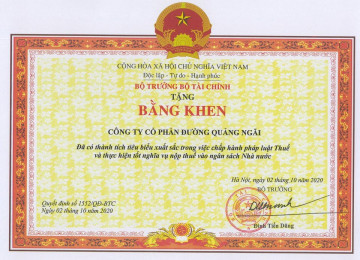 QNS được vinh danh Top 30 doanh nghiệp nộp thuế tiêu biểu nhất trong 30 năm phát triển của ngành Thuế