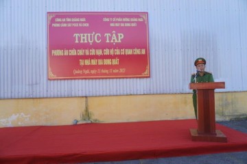 QNS tổ chức thực tập phương án PCCC-CNCH tại Nhà máy Bia Dung Quất
