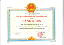 Bằng khen của UBND tỉnh - Đã có thành tích thực hiện tốt chính sách, pháp luật thuế 8 tháng đầu năm 2023